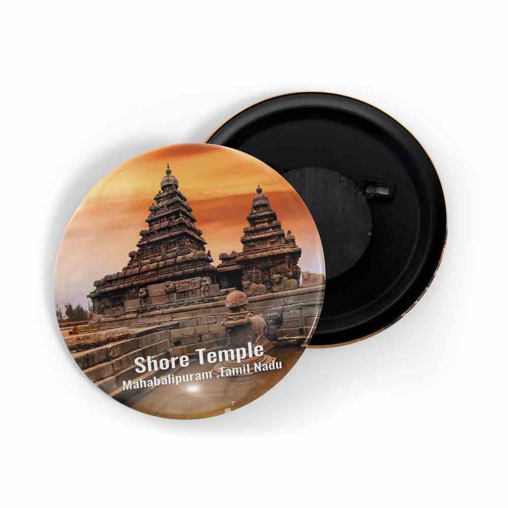 dhcrafts Fridge Magnet Multicolor Shore Temple D2 Tamil nadu Tourist Place Glossy Finish Design Pack of 1 (58mm)
